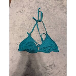 Athleta size S Teal Triangle String Bikini Top Swim Turquoise